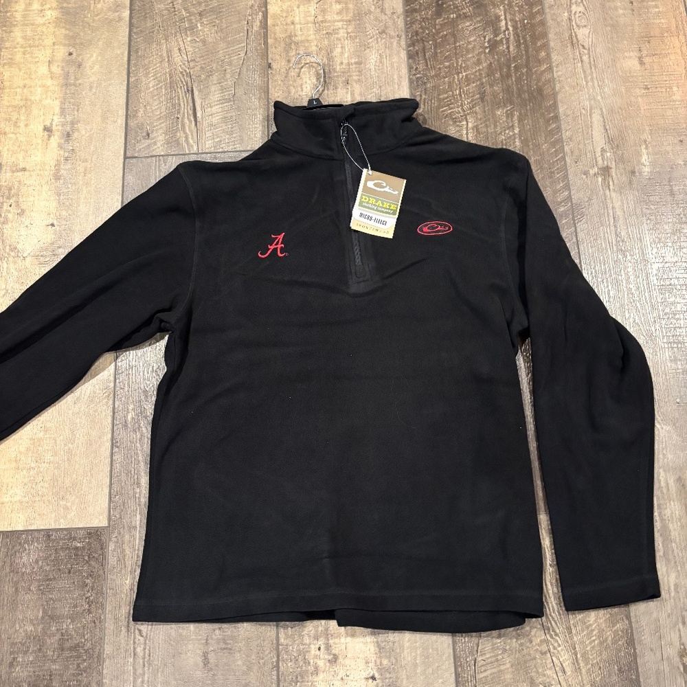 Alabama Drake Large 1/4 Zip Fleece Black Pullover (New with Tags)